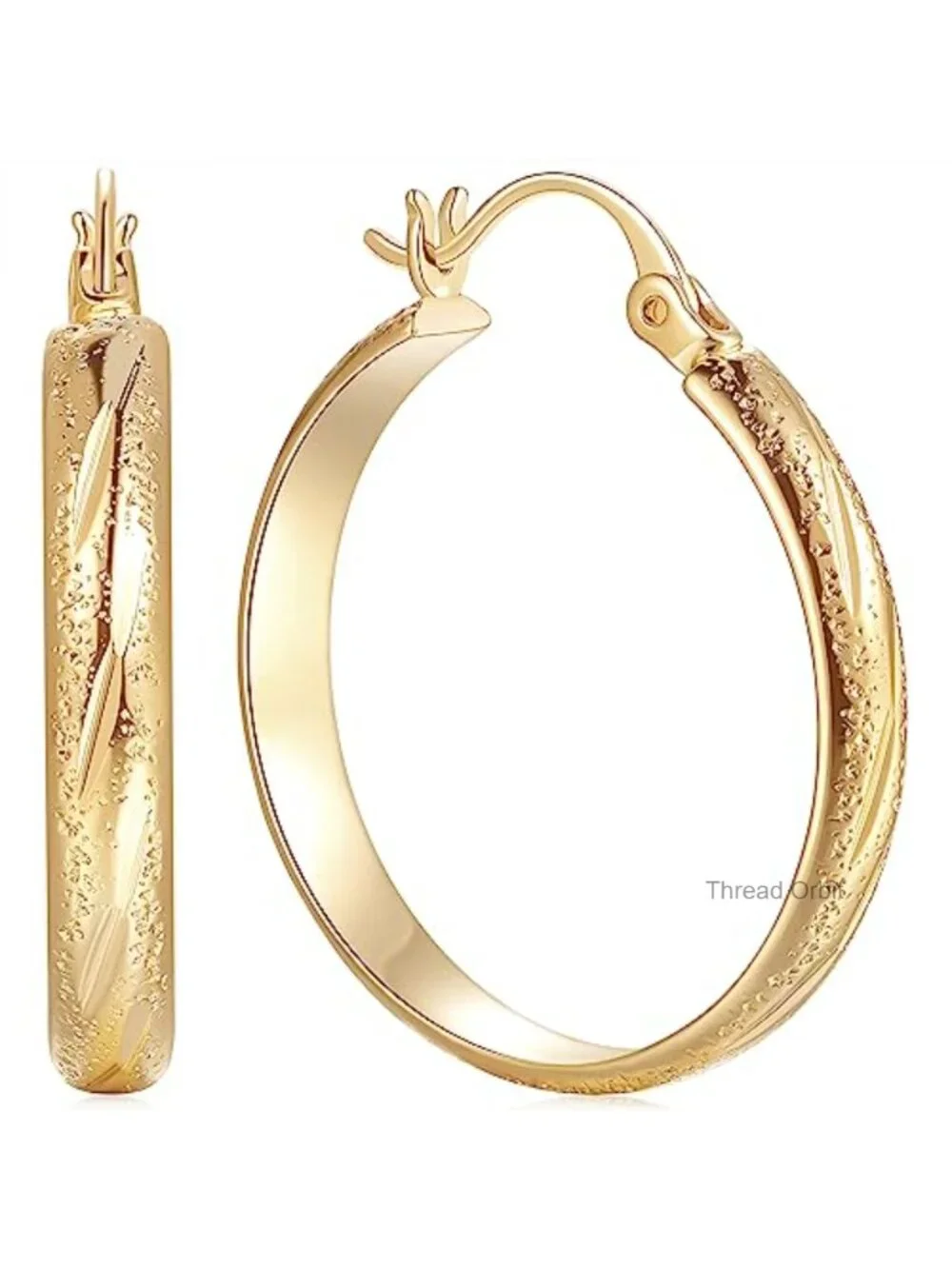 Lightweight 14K Gold Plated Hoop Earrings for Women Hypoallergenic Latch Back